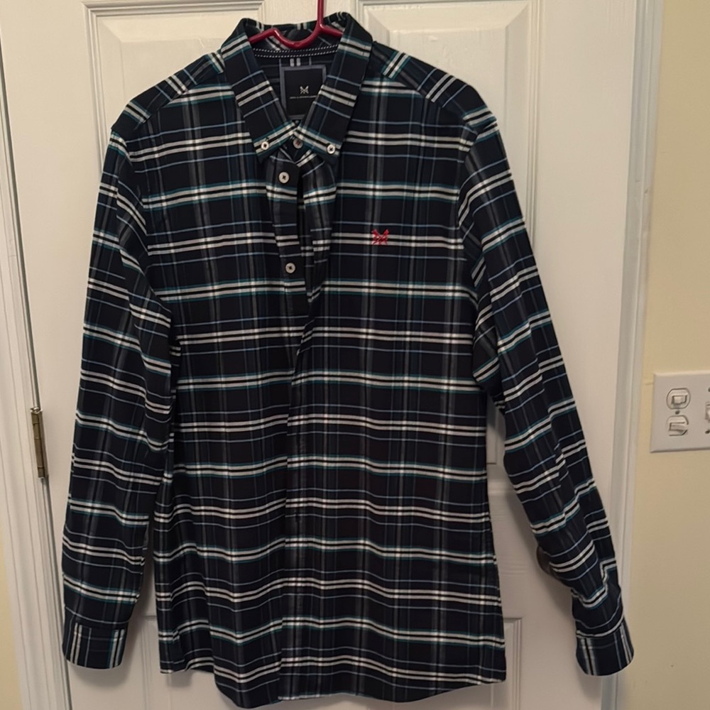 Casual Button Down Shirt in Black and Blue